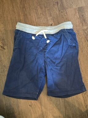 okie dokie Navy Blue Drawstring Kids Shorts with Gray Waistband